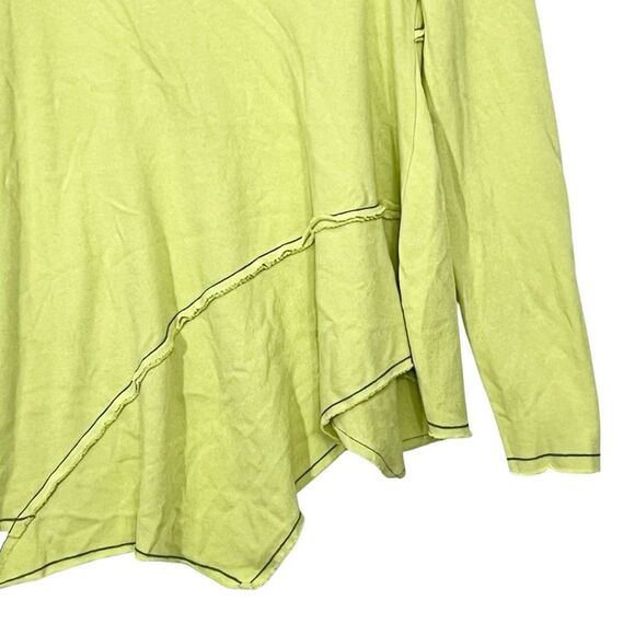 Ozai N Ku Boho Sweater Knit Asymmetric Inside Out Hem Contrast/Stitching S - Picture 10 of 15